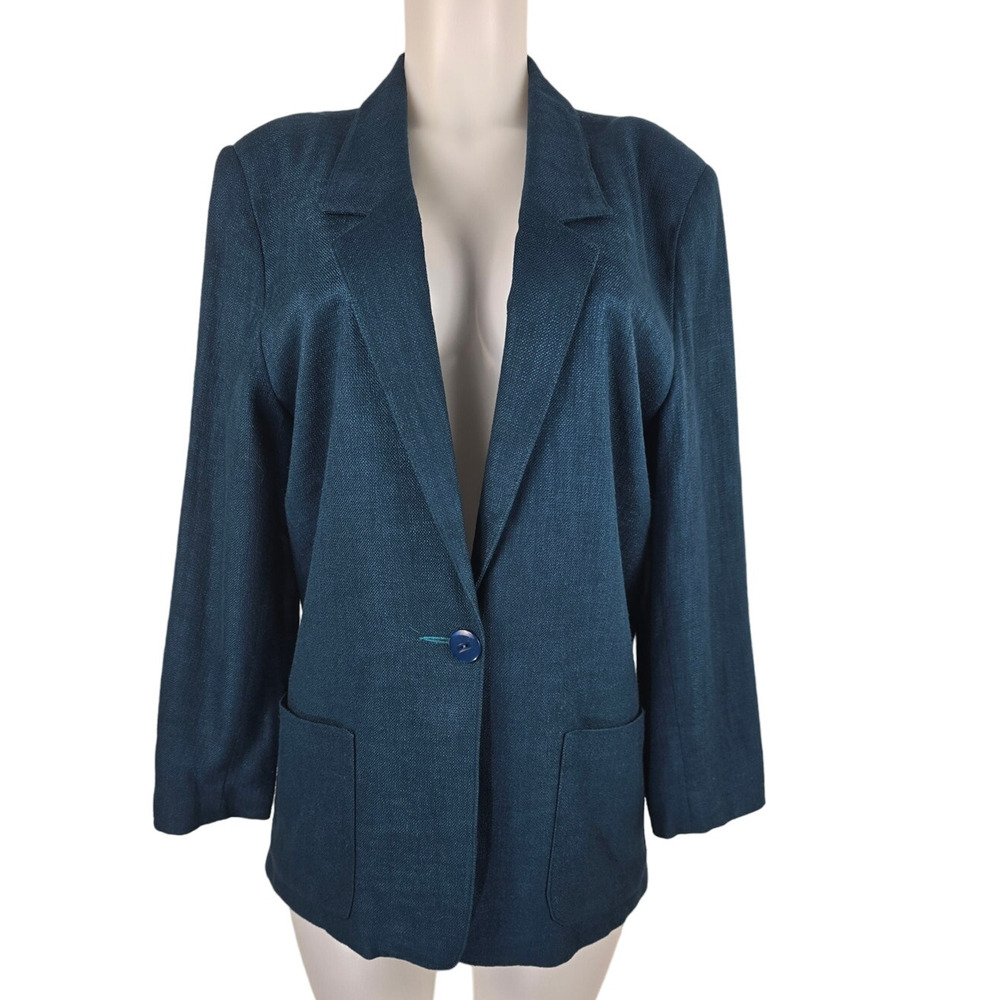 Essential Elements Teal Business Work Blazer Wome… - image 1